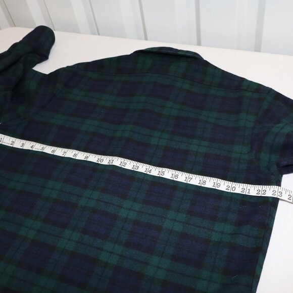Pendleton Mens Fireside Black Watch Tartan Wool Button Down Shirt Blue Green Med - Picture 9 of 11